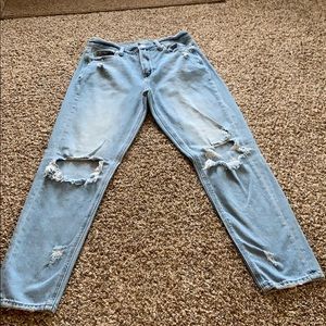 Light wash denim jeans